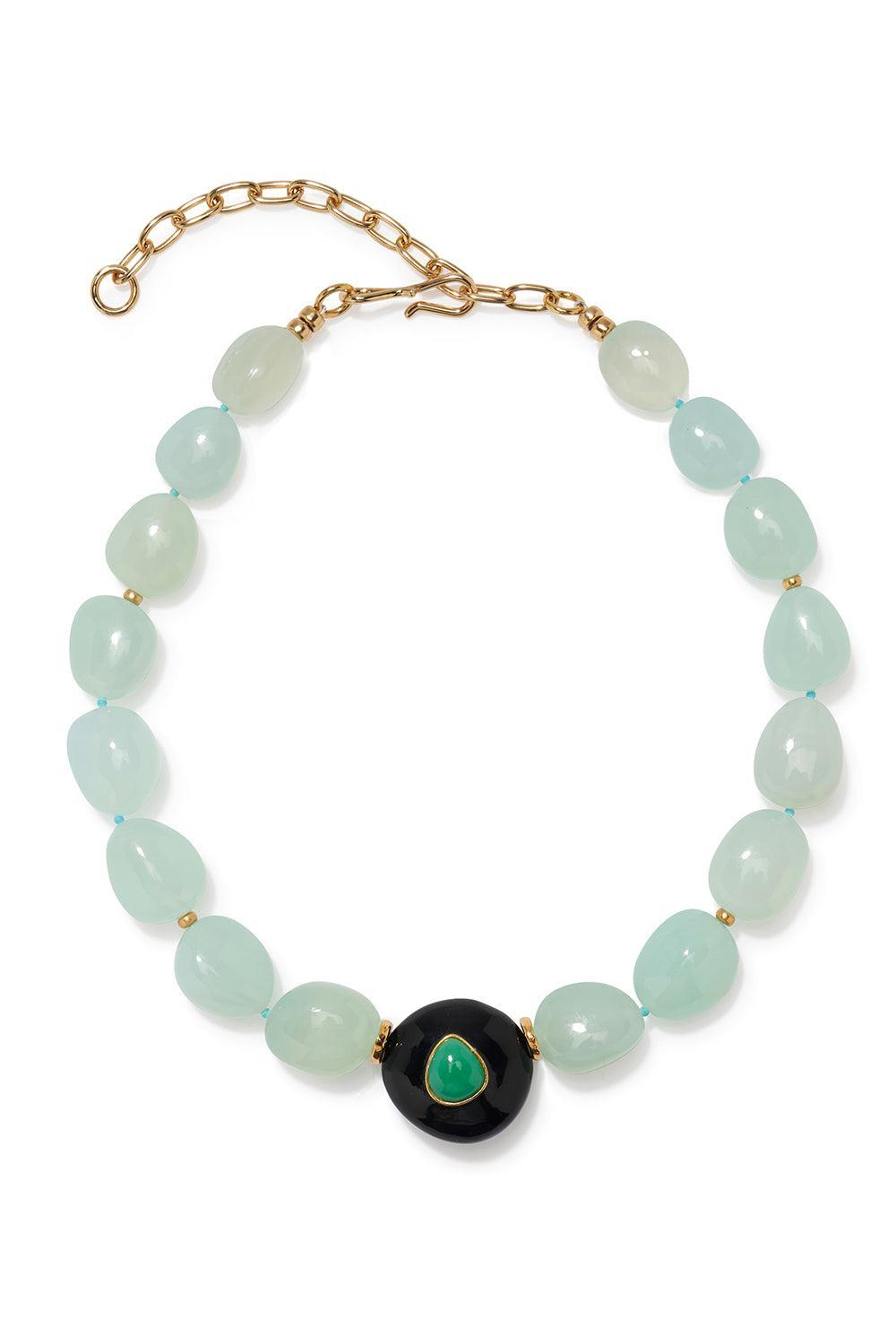Sea Foam Andalusia Collar Necklace-GREEN-JEWELRYBOUTIQUENECKLACE O-LIZZIE FORTUNATO