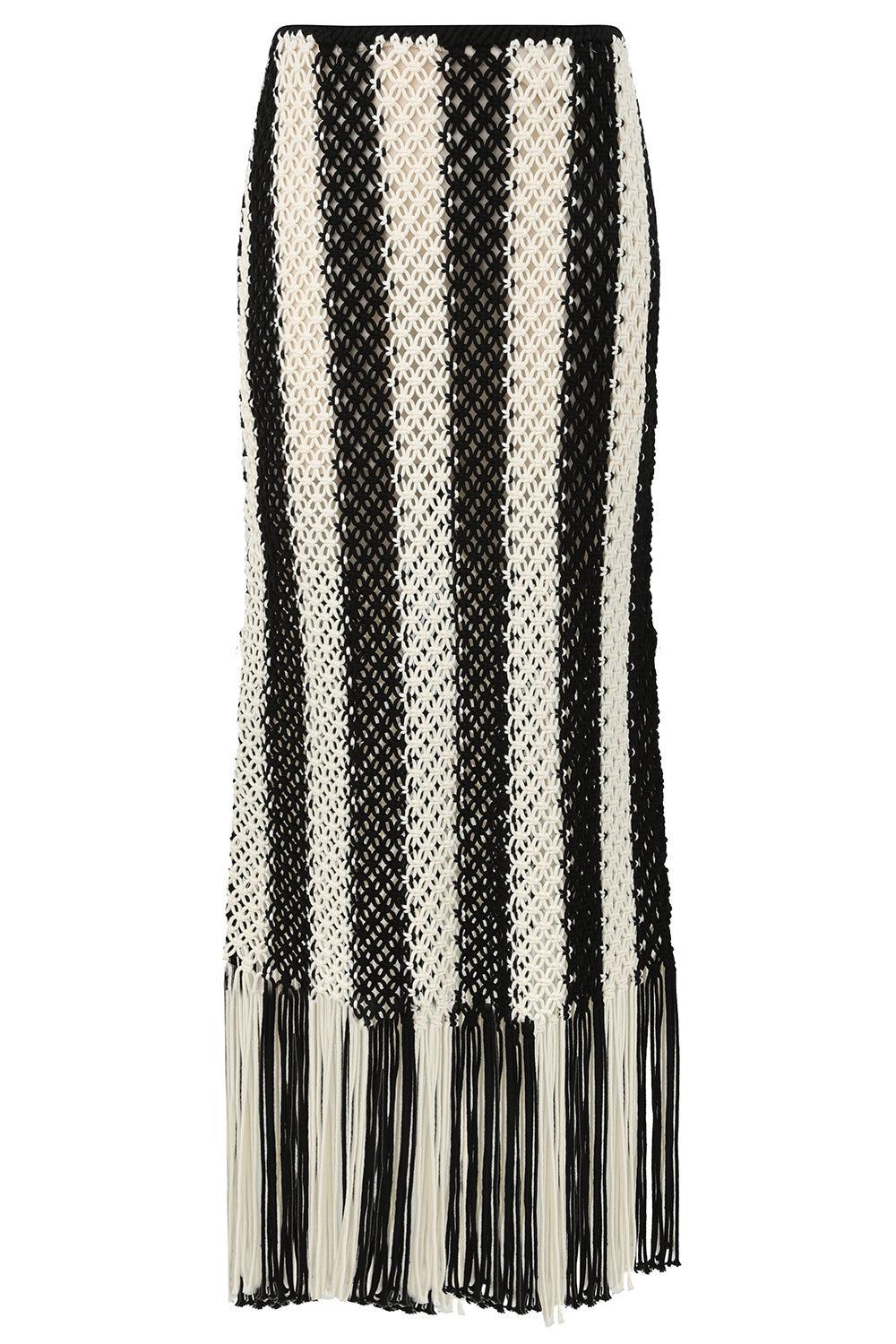 Wanderlust Macrame Maxi Skirt-STRIPE-0-CLOTHINGSKIRTMAXI-ZIMMERMANN