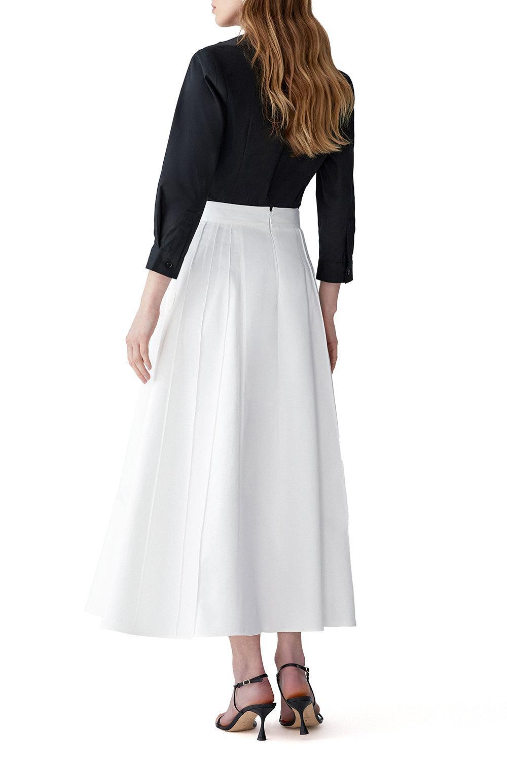 Button Midi Skirt-WHITE-2-CLOTHINGSKIRTMIDI-CAROLINA HERRERA