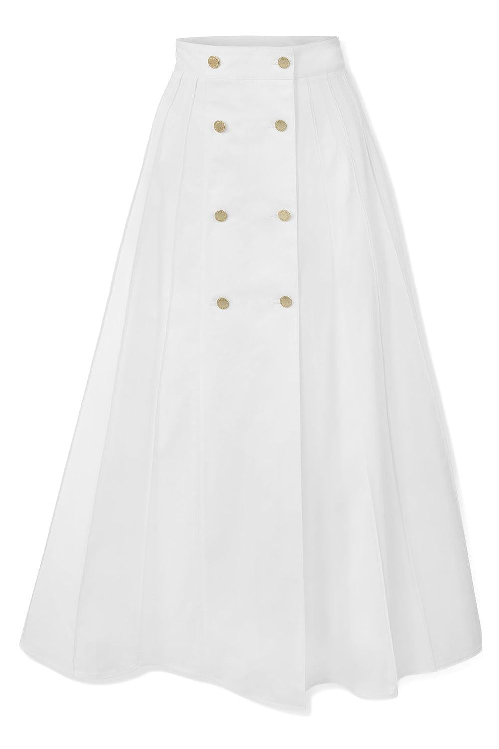 Button Midi Skirt-WHITE-2-CLOTHINGSKIRTMIDI-CAROLINA HERRERA