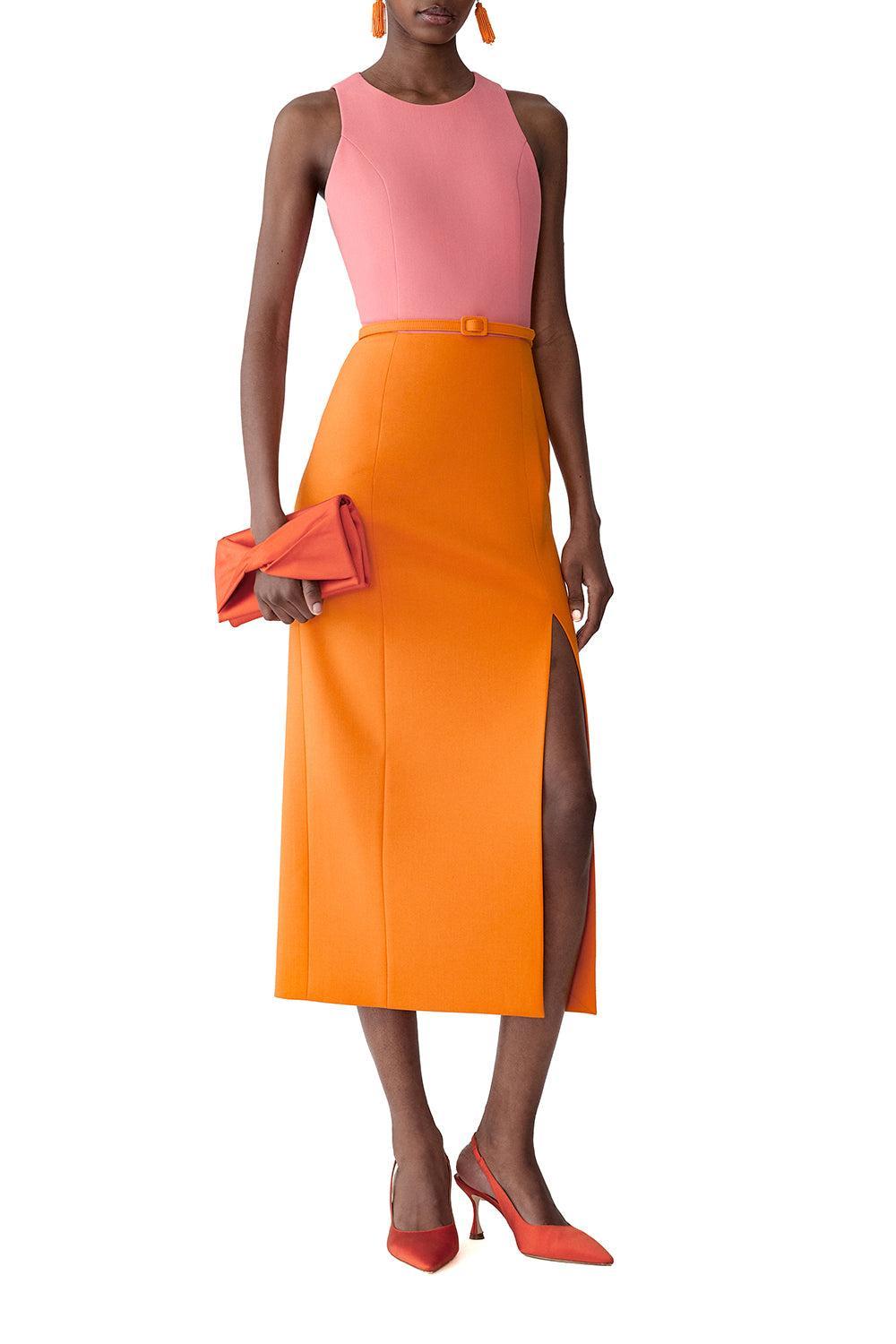 Crewneck Belted Midi Dress-TGRLILML-2-CLOTHINGDRESSCASUAL-CAROLINA HERRERA