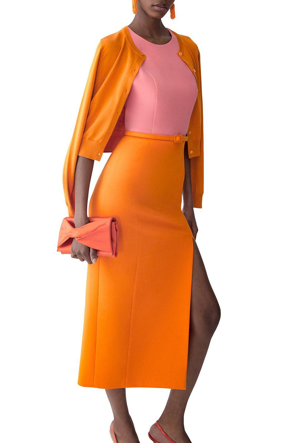 Crewneck Belted Midi Dress-TGRLILML-2-CLOTHINGDRESSCASUAL-CAROLINA HERRERA