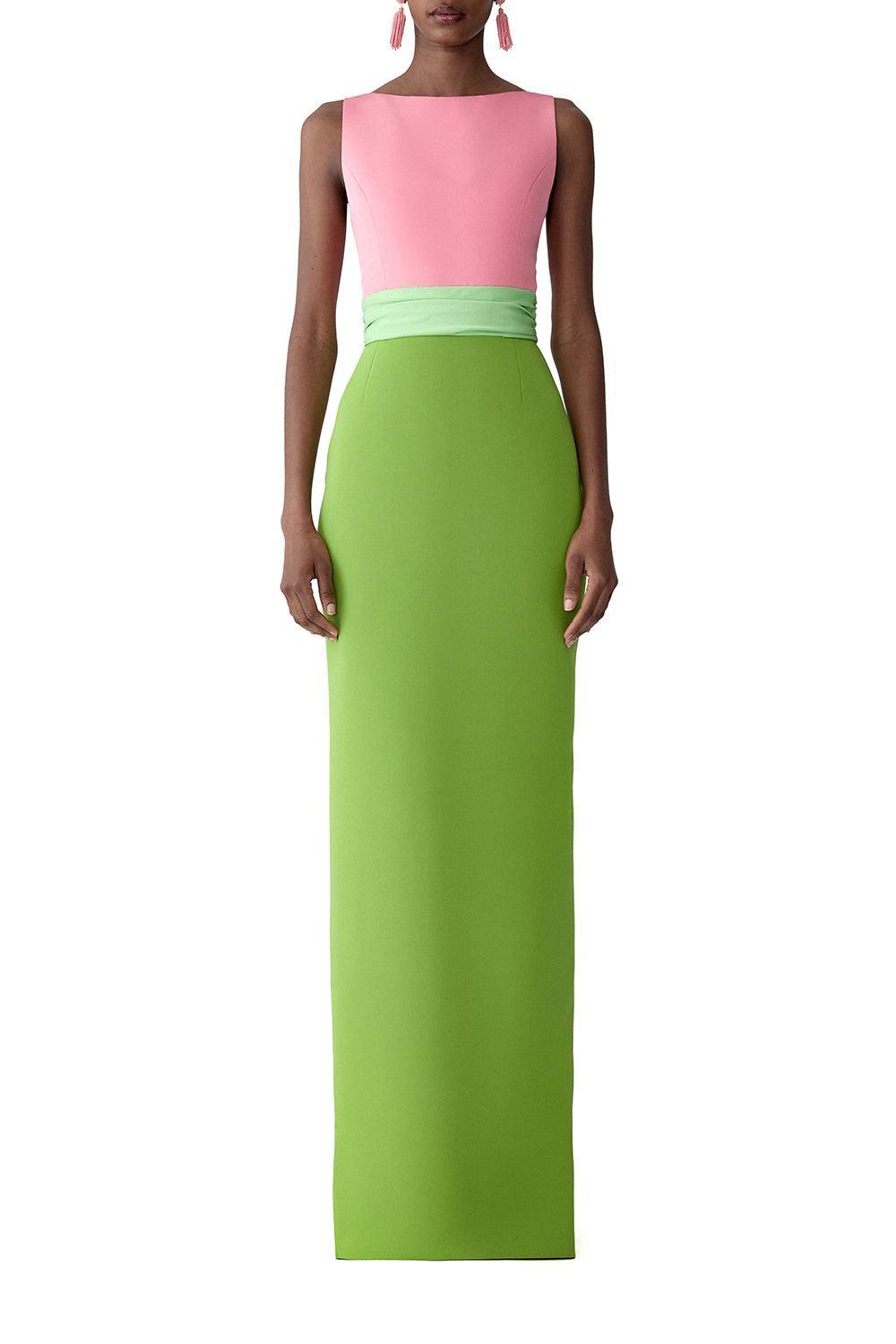 Boat Neck Column Gown-POMELOML-4-CLOTHINGDRESSGOWN-CAROLINA HERRERA