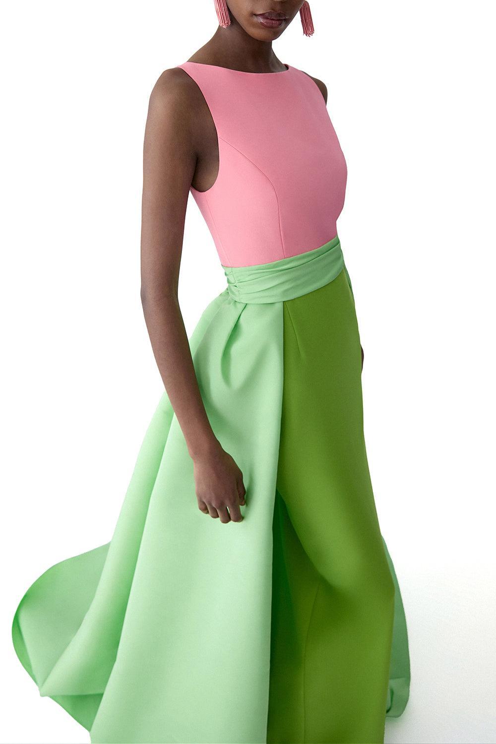 Boat Neck Column Gown-POMELOML-4-CLOTHINGDRESSGOWN-CAROLINA HERRERA