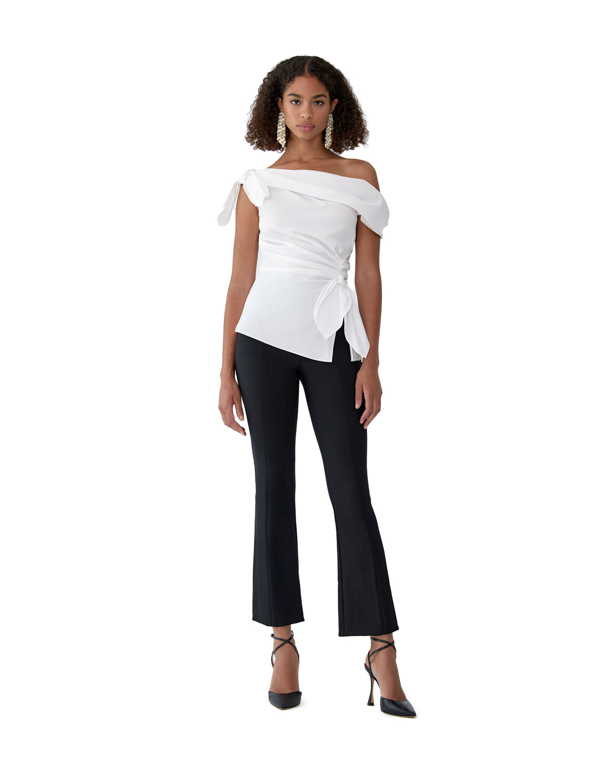 Off the Shoulder Tie Shirt-WHITE-2-CLOTHINGTOPBLOUSE-CAROLINA HERRERA