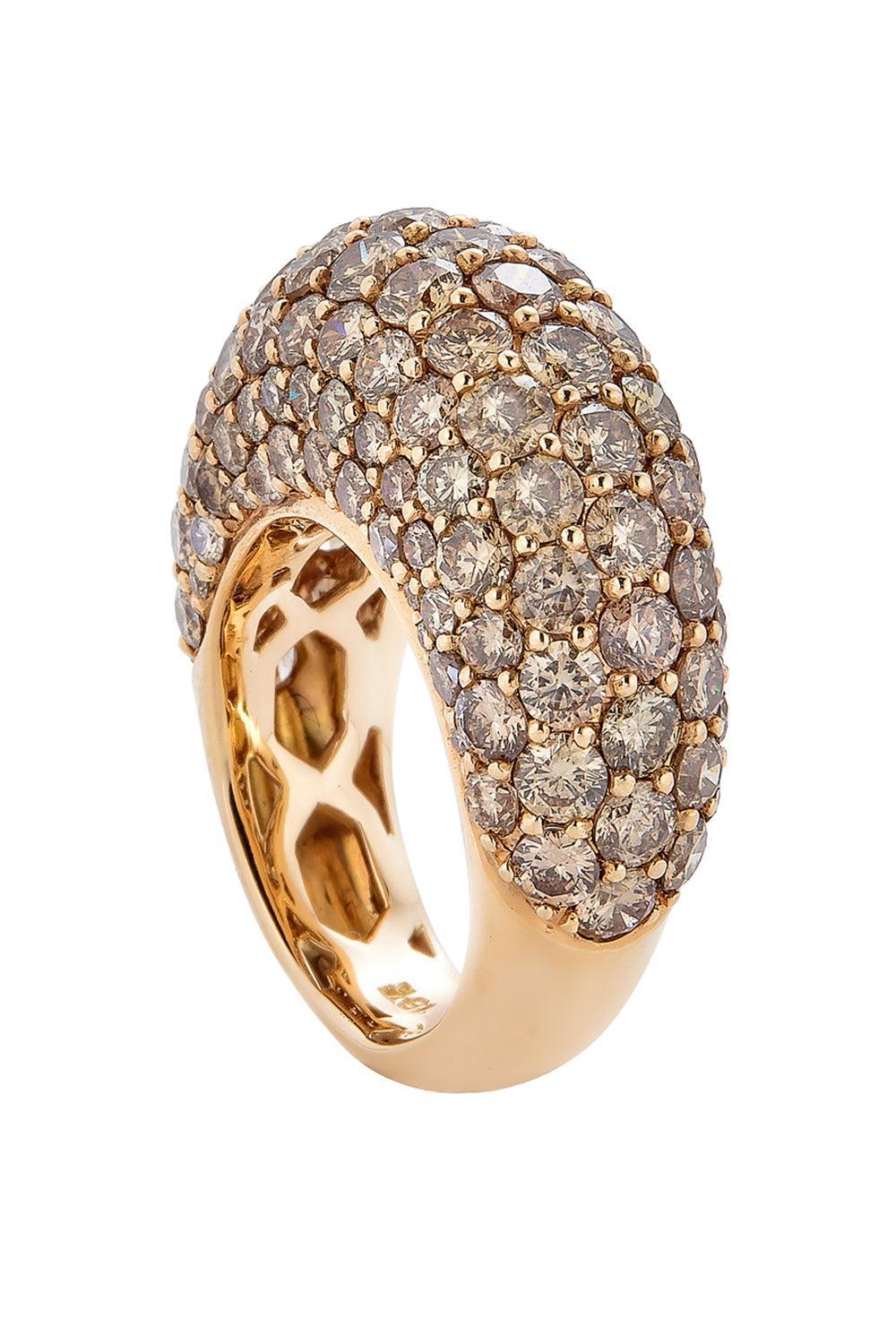 Champagne Diamond Dome Ring-ROSE GOLD-6.5-JEWELRYFINE JEWELRING-PIRANESI