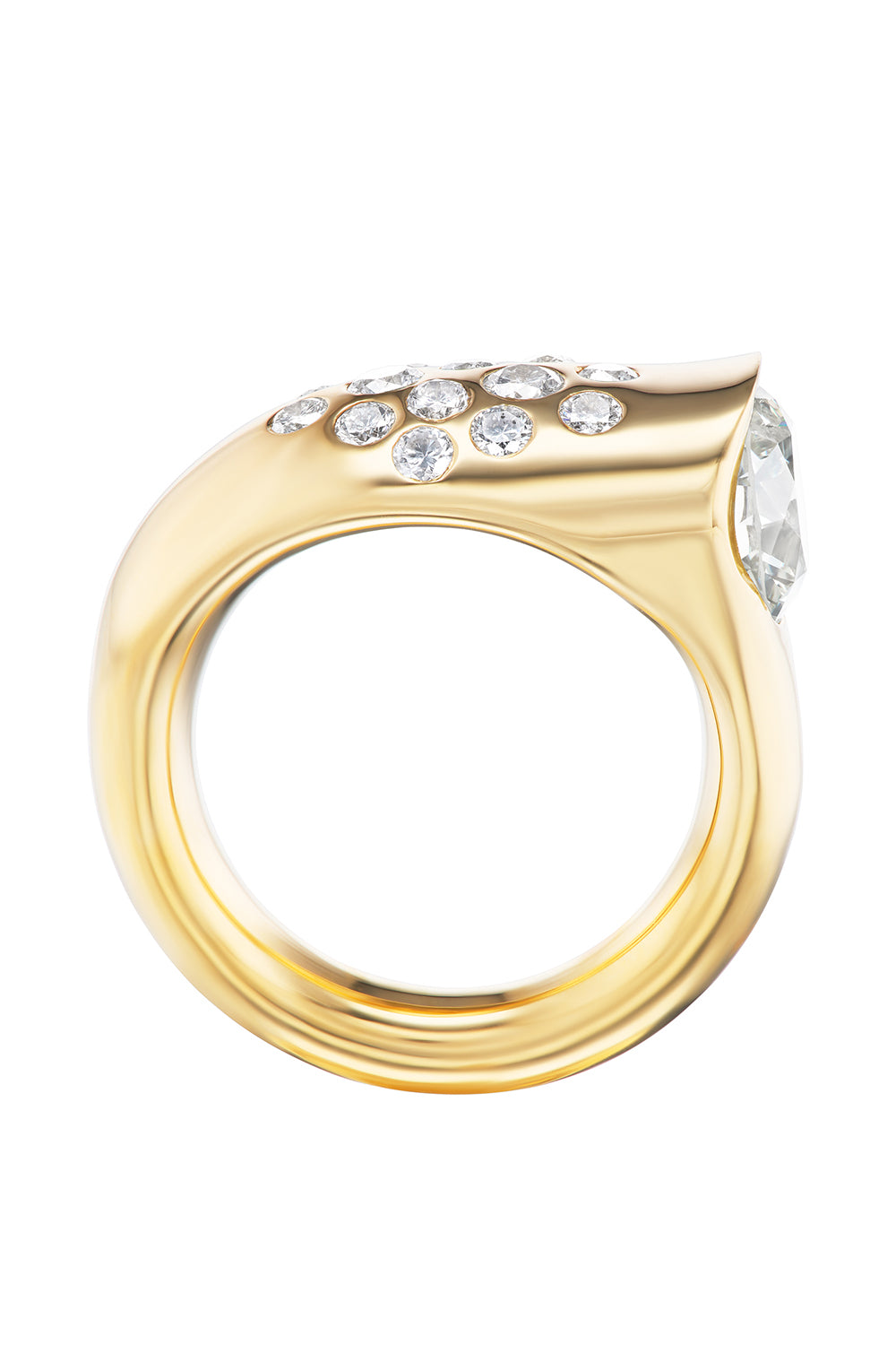 Diamond Cluster Battery Ring