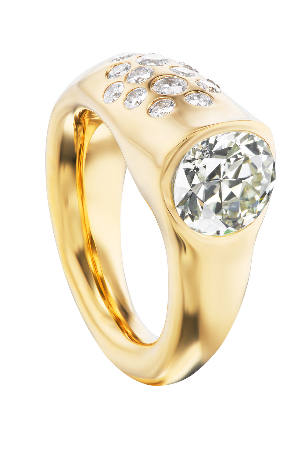 Diamond Cluster Battery Ring