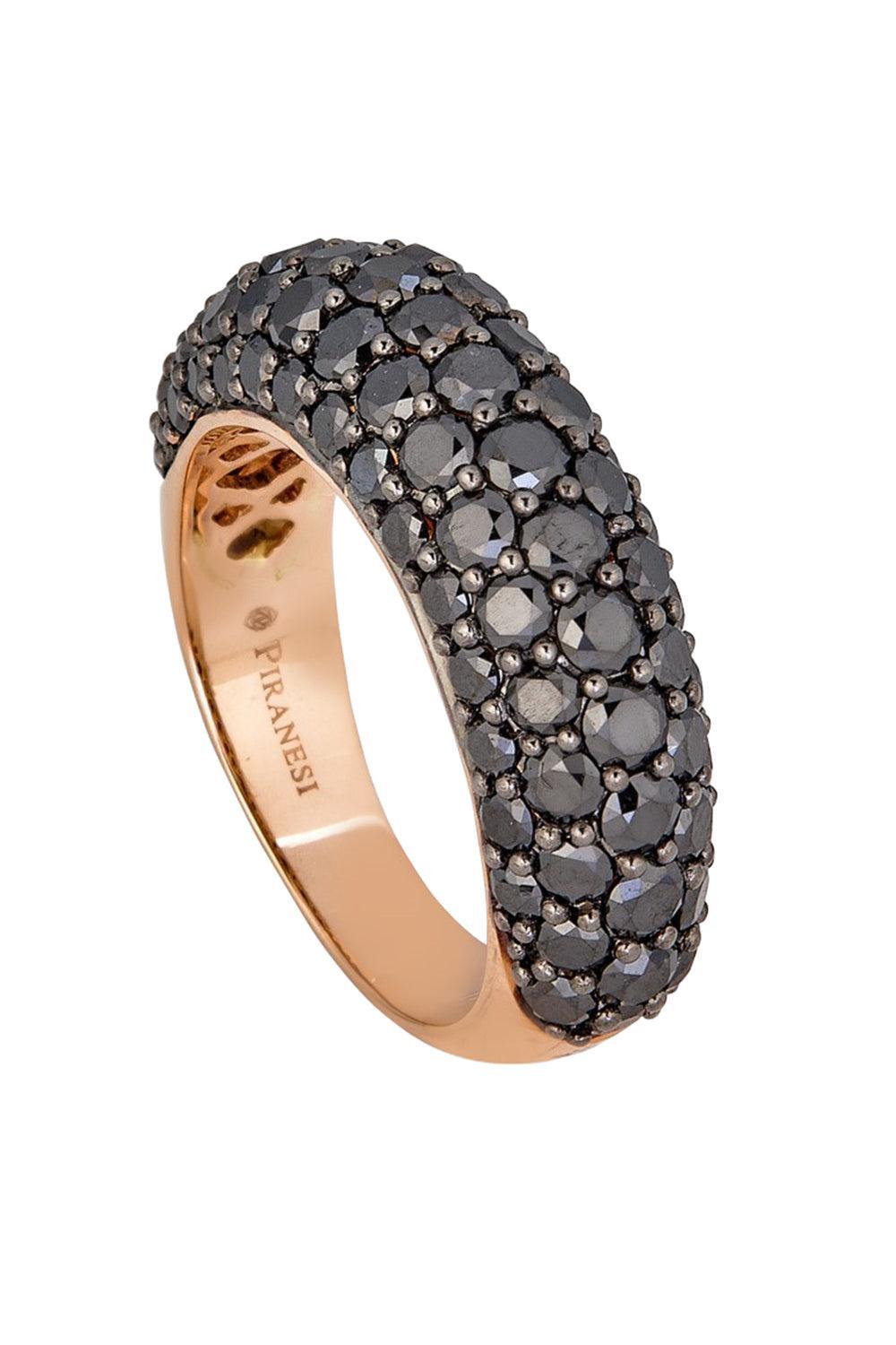 Black Diamond Ring-ROSE GOLD-7.5-JEWELRYFINE JEWELRING-PIRANESI