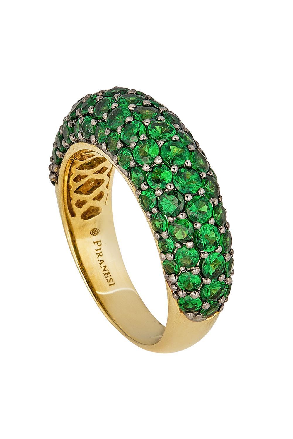 Tsavorite Ring-YELLOW GOLD-7-JEWELRYFINE JEWELRING-PIRANESI