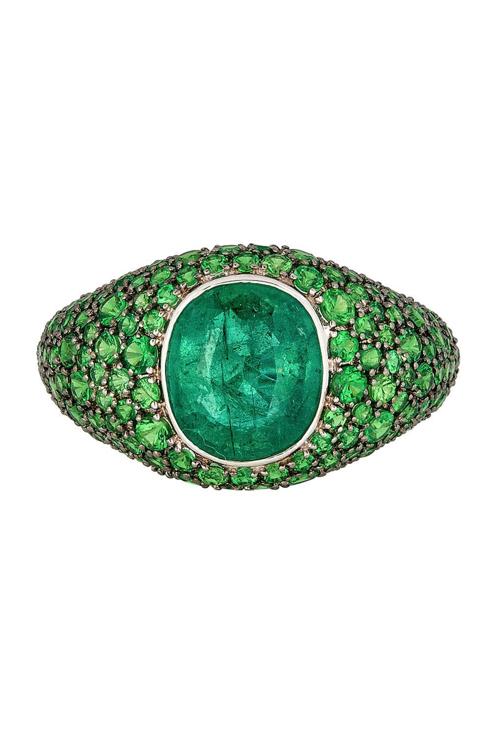 Emerald Diamond Ring-WHITE GOLD-6.75-JEWELRYFINE JEWELRING-PIRANESI