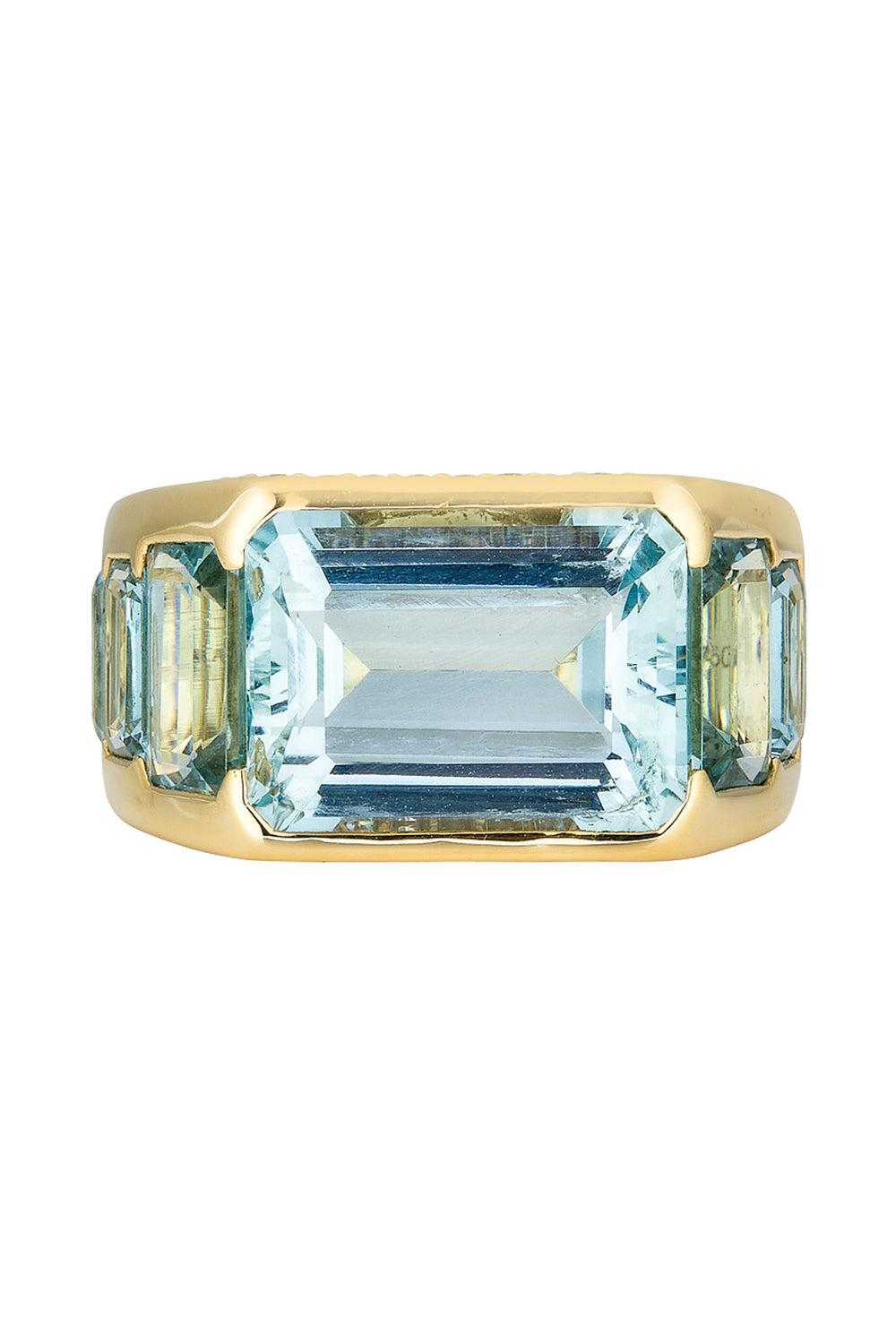 Diamond Aquamarine Ring-YELLOW GOLD-7-JEWELRYFINE JEWELRING-PIRANESI