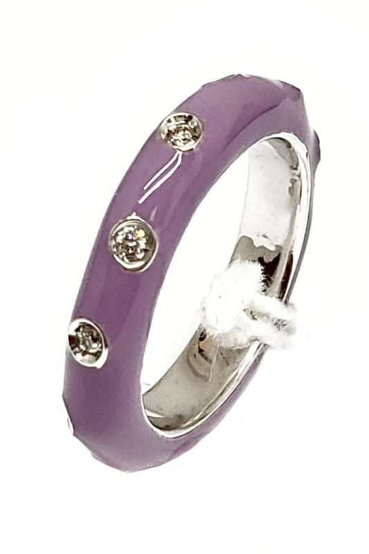 Diamond Light Purple Band Ring