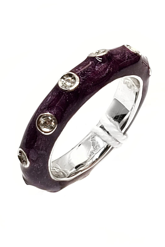 Diamond Dark Purple Band Ring