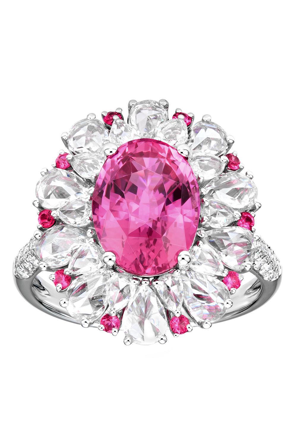 Andante Pink Sapphire Cocktail Ring-WHITE GOLD-6.5-JEWELRYFINE JEWELRING-RUCHI NEW YORK