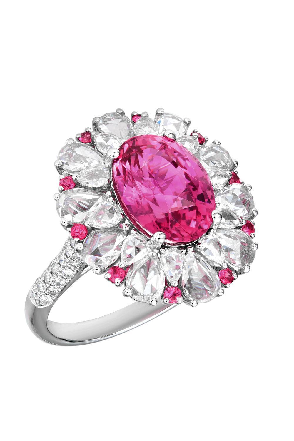 Andante Pink Sapphire Cocktail Ring-WHITE GOLD-6.5-JEWELRYFINE JEWELRING-RUCHI NEW YORK