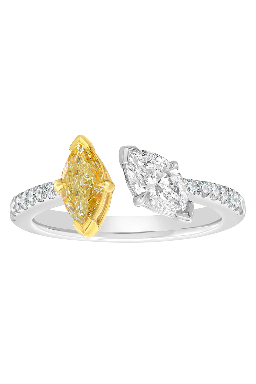Yellow Diamond Oriana Toi et Moi Ring