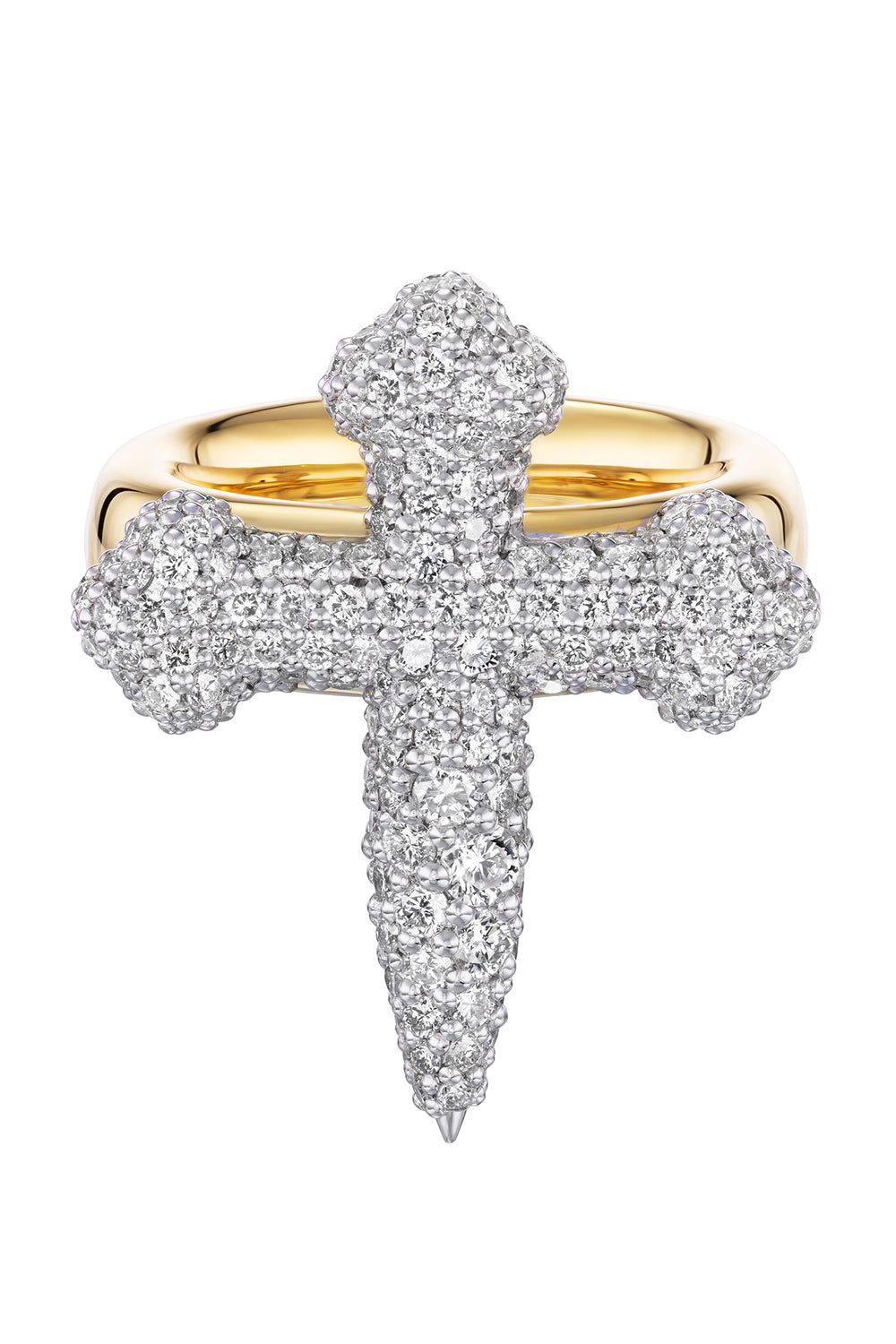 Diamond Cross Gauge Ring
