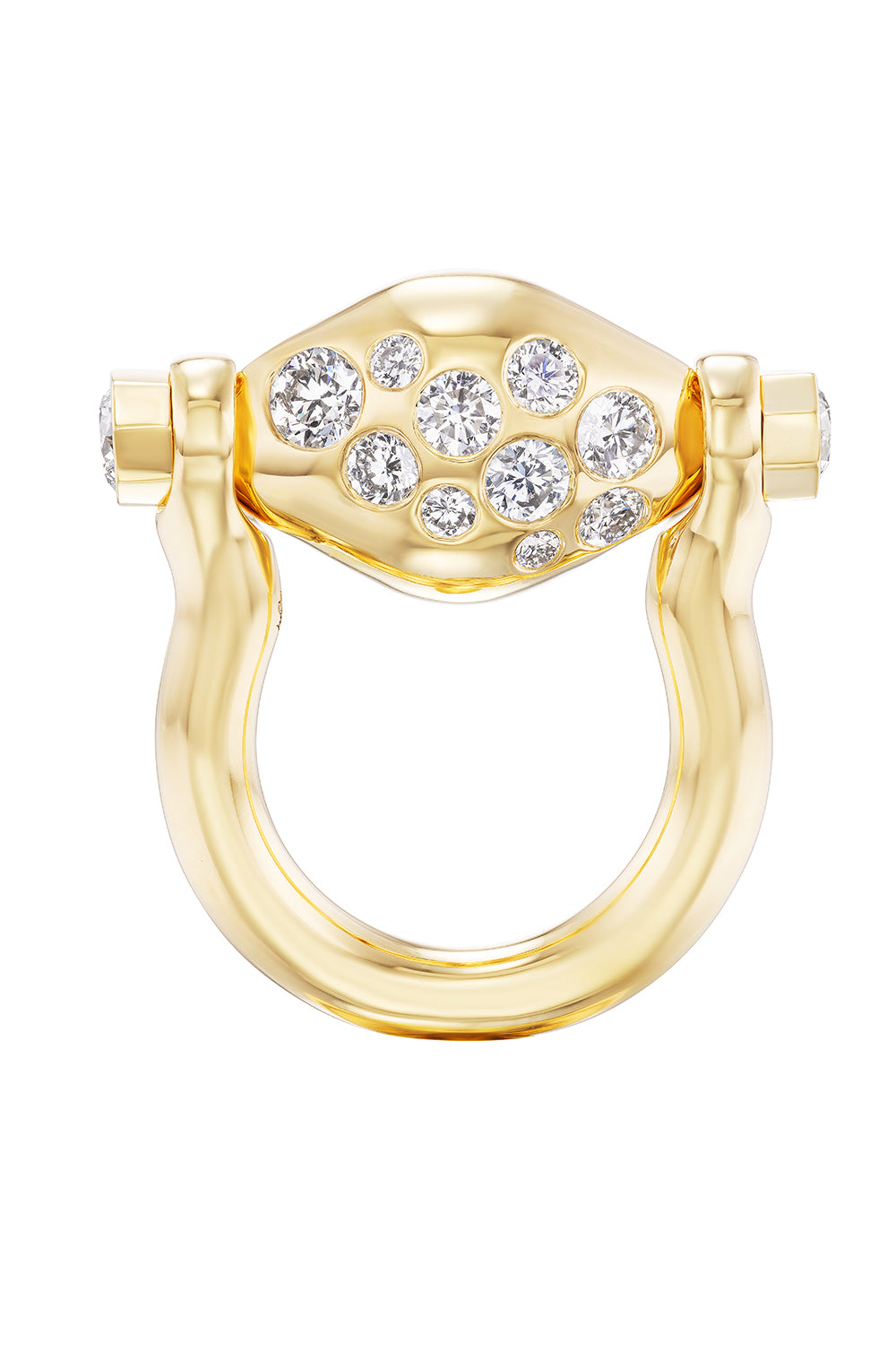 Emerald Diamond Machina Swivel Ring