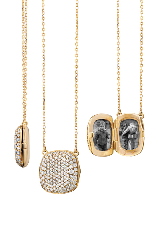 Diamond Pave Slim Rae Chain Locket