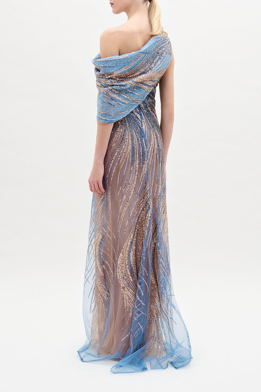Rayo De Luna Sequin Gown-BLUESHDW-S-CLOTHINGDRESSGOWN-SILVIA TCHERASSI