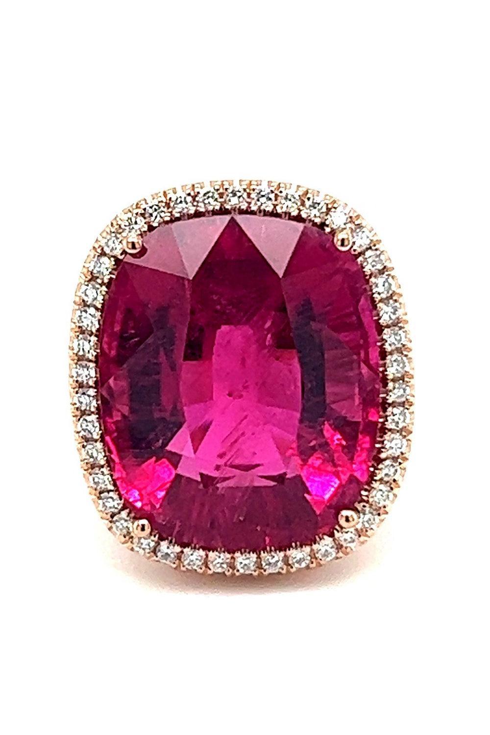 Rubellite Diamond Halo Ring-ROSE GOLD-5.75-JEWELRYFINE JEWELRING-LISA NIK