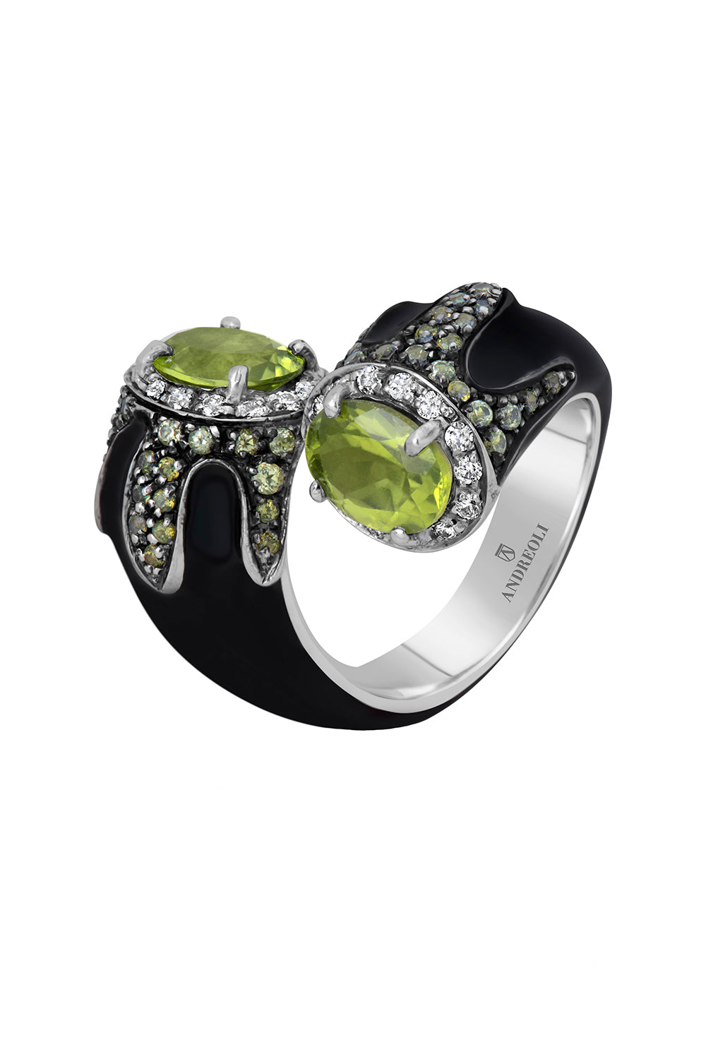 Peridot Black Bypass Ring