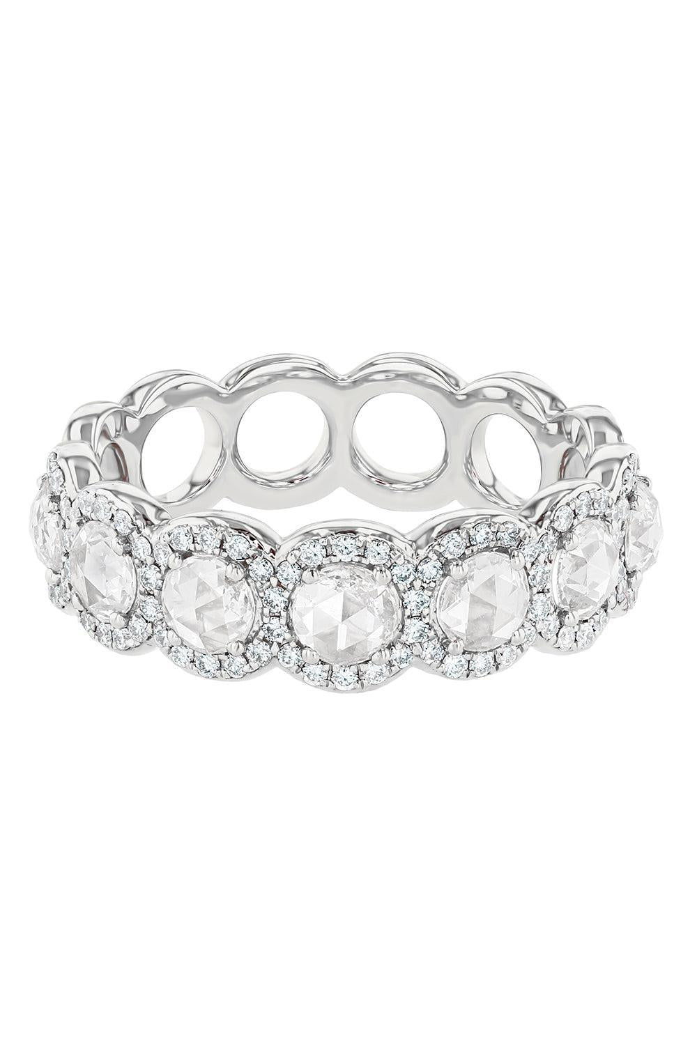 Diamond Half Eternity Scallop Ring-WHITE GOLD-5.75-JEWELRYFINE JEWELRING-64 FACETS