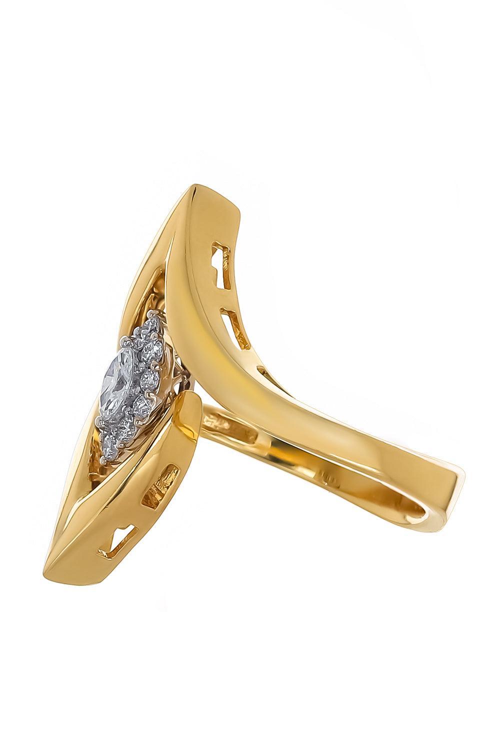 Diamond Marquise Pointed Ring-YELLOW GOLD-6-JEWELRYFINE JEWELRING-YEPREM JEWELLERY