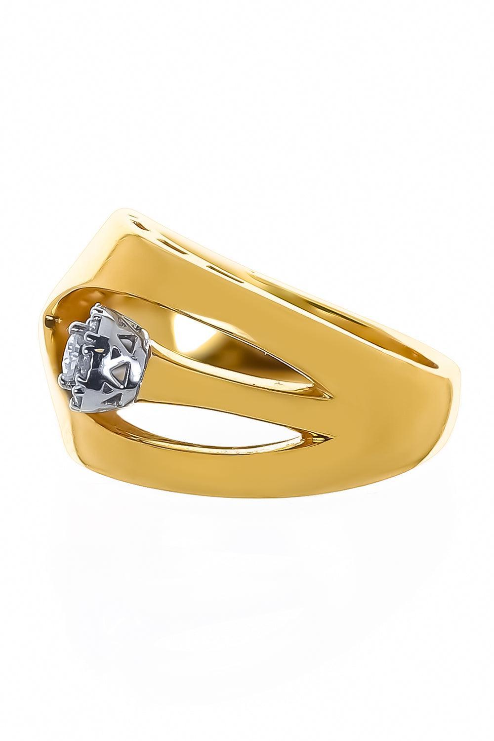 Diamond Floating Wide Band Ring-YELLOW GOLD-6.5-JEWELRYFINE JEWELRING-YEPREM JEWELLERY