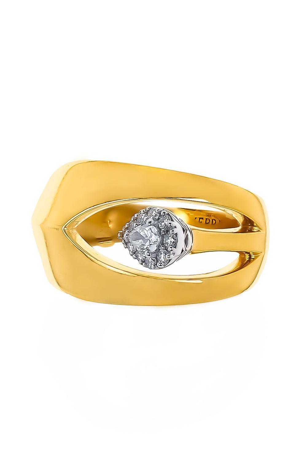 Diamond Floating Wide Band Ring-YELLOW GOLD-6.5-JEWELRYFINE JEWELRING-YEPREM JEWELLERY