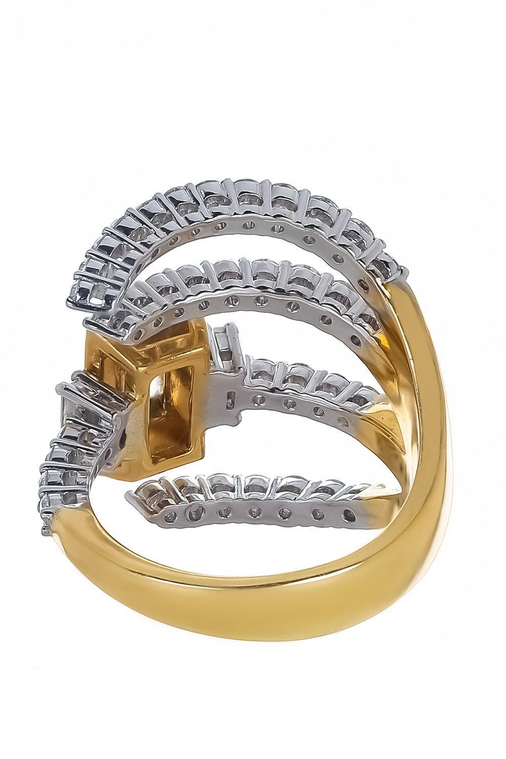 Diamond Three Open Band Ring-YELLOW GOLD-5.5-JEWELRYFINE JEWELRING-YEPREM JEWELLERY
