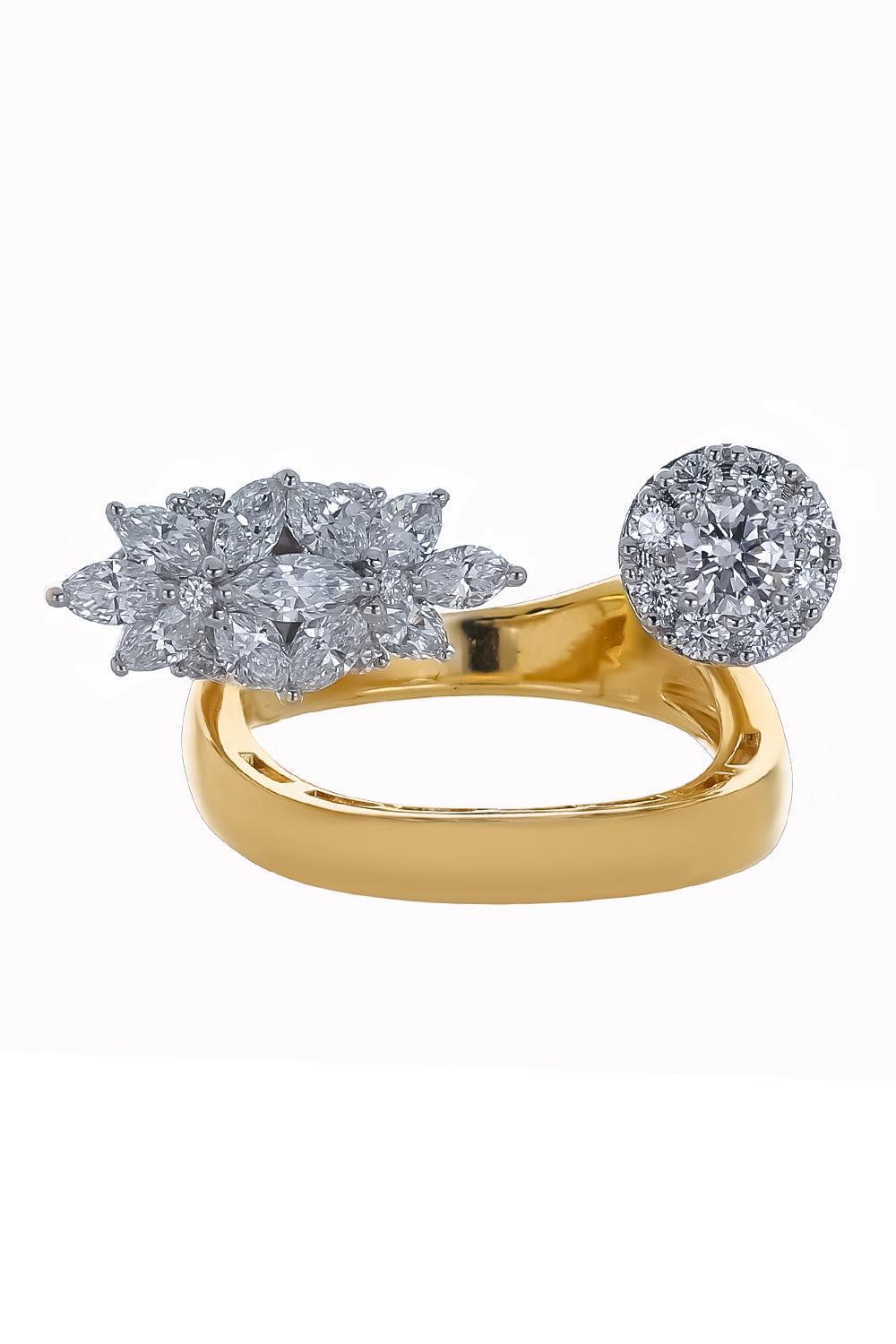 Diamond Two Sided Open Ring-YELLOW GOLD-6.75-JEWELRYFINE JEWELRING-YEPREM JEWELLERY