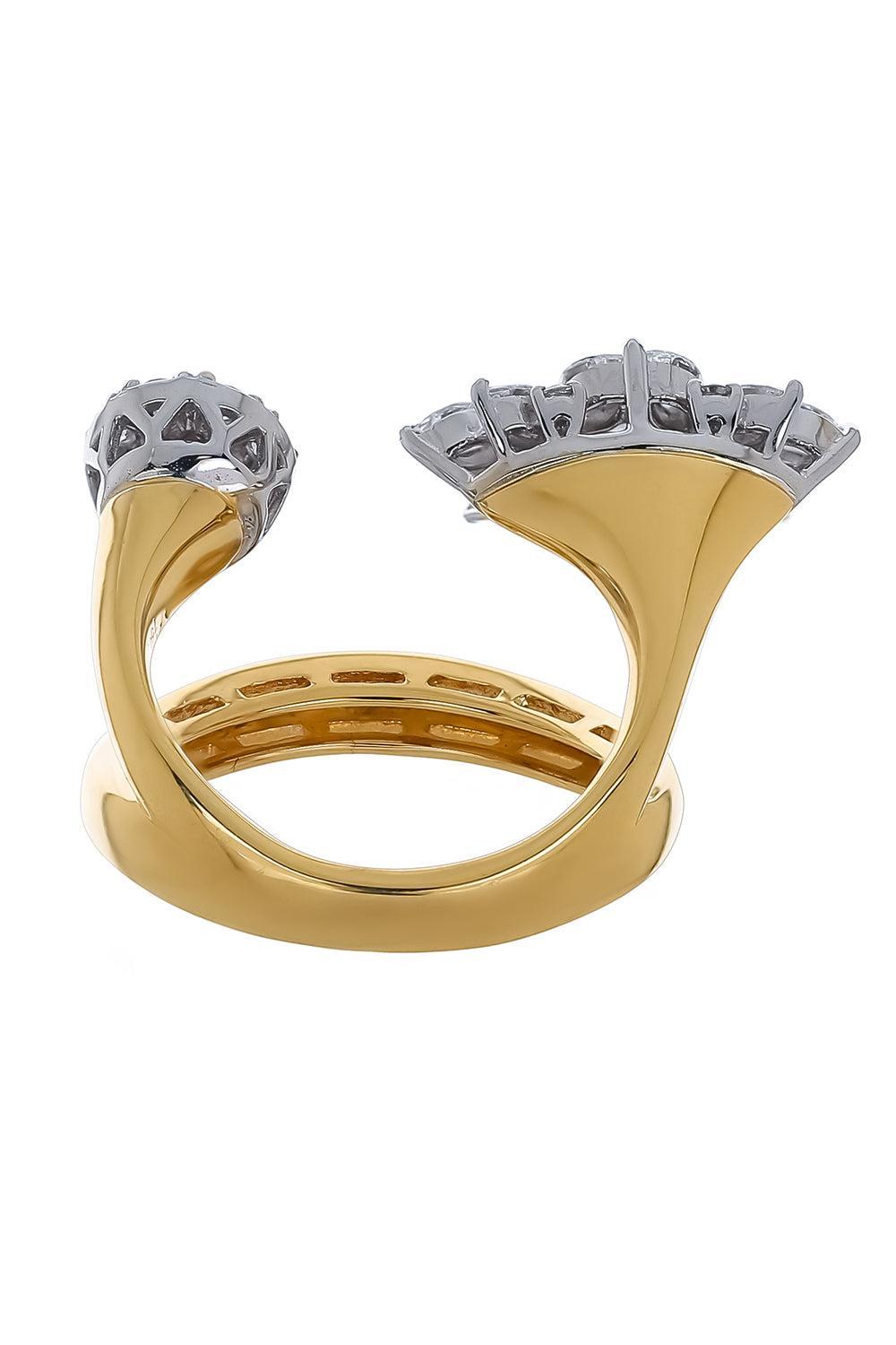 Diamond Two Sided Open Ring-YELLOW GOLD-6.75-JEWELRYFINE JEWELRING-YEPREM JEWELLERY