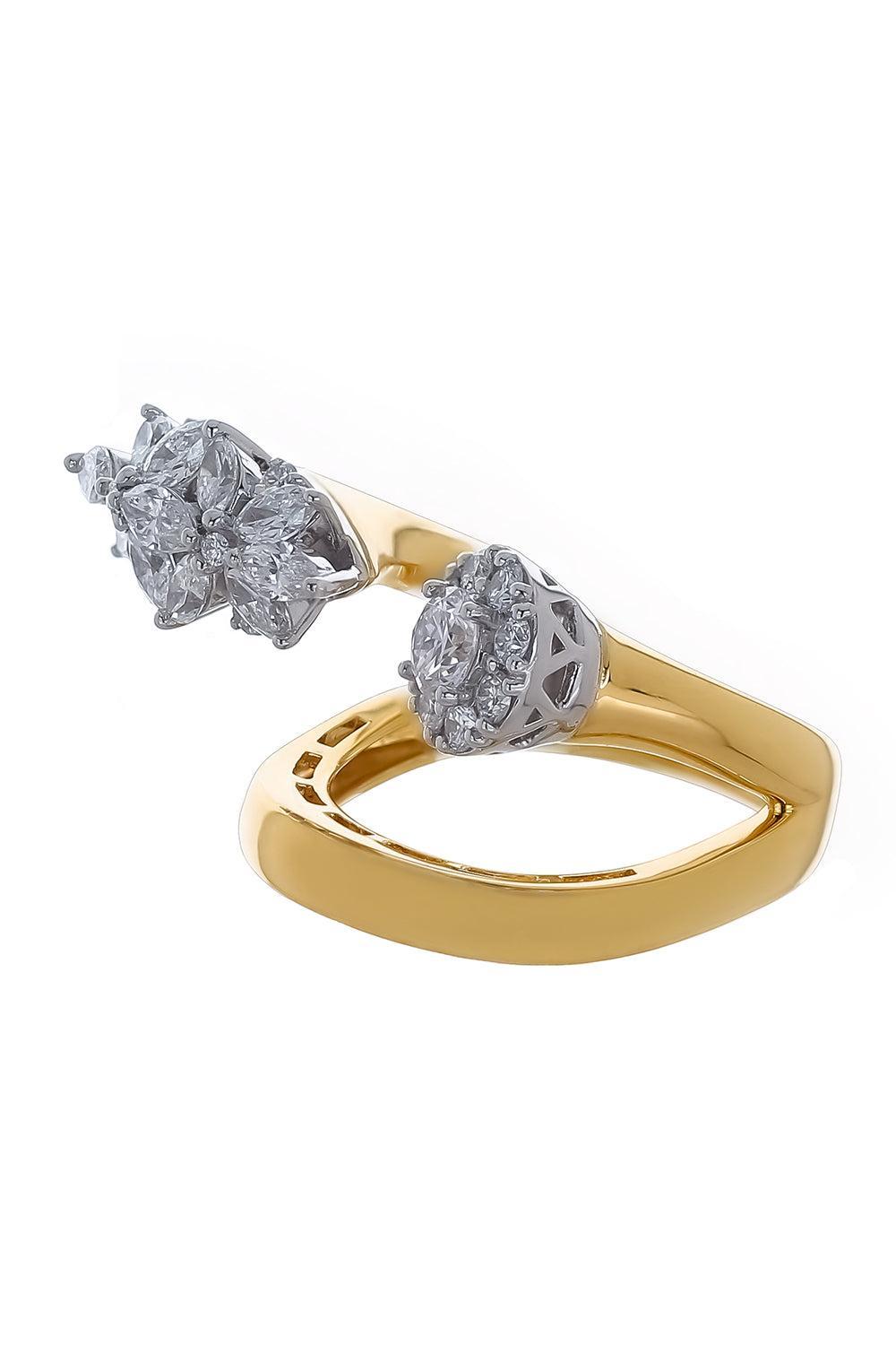 Diamond Two Sided Open Ring-YELLOW GOLD-6.75-JEWELRYFINE JEWELRING-YEPREM JEWELLERY