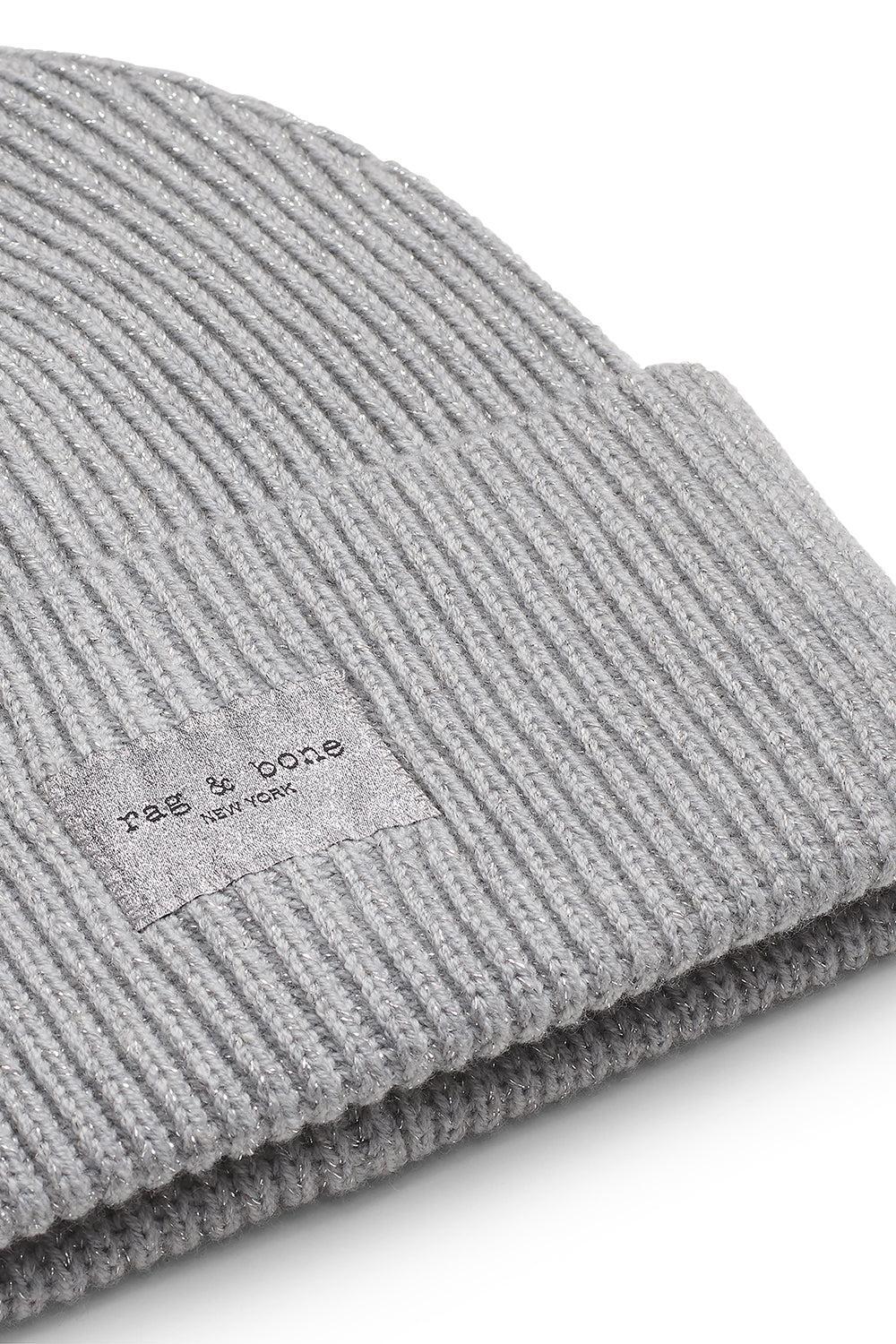 Blake Metallic Beanie - Silver-SILVER-O/S-ACCESSORIEHEADWEAR-RAG & BONE