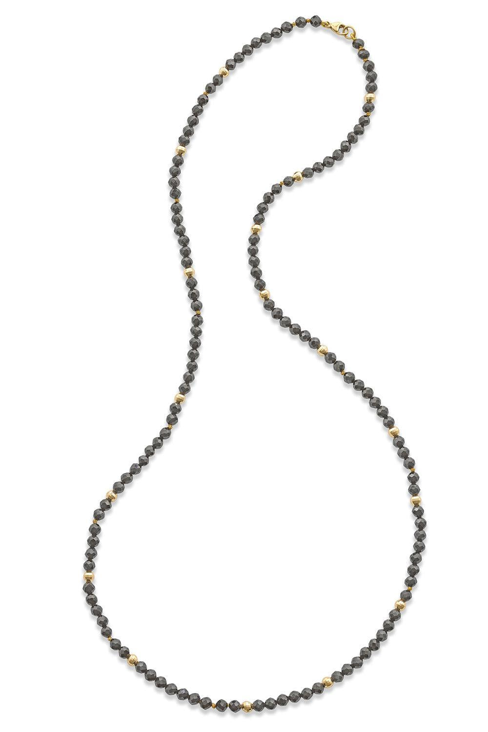 Noir Utopia Beaded Necklace-YELLOW GOLD-24-JEWELRYFINE JEWELNECKLACE O-ROBINSON PELHAM