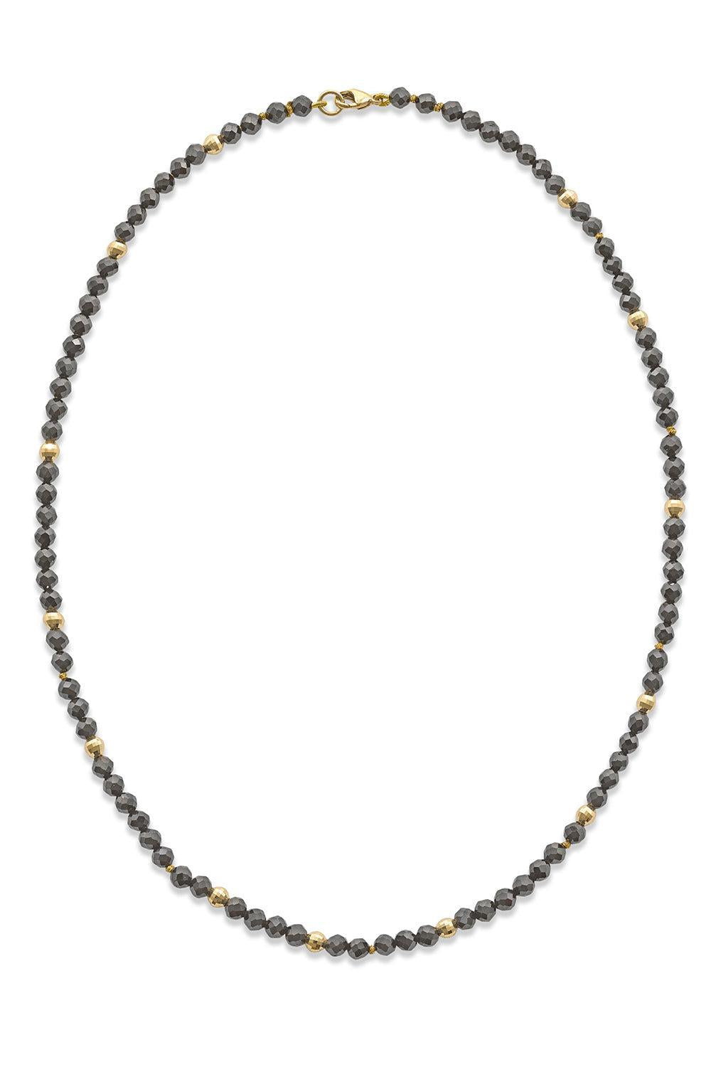 Noir Utopia Beaded Necklace-YELLOW GOLD-17-JEWELRYFINE JEWELNECKLACE O-ROBINSON PELHAM