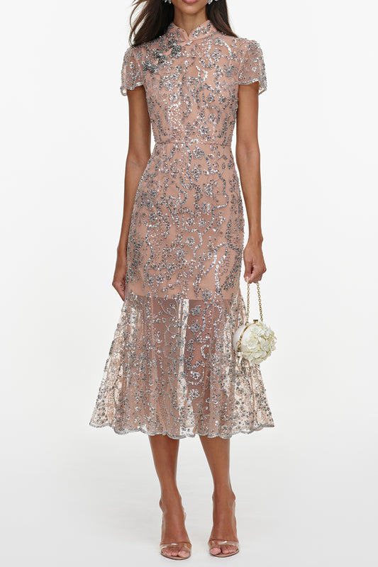 Sequin Embellished Midi Dress