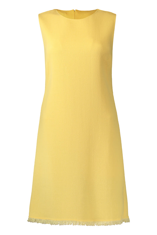 Tweed Sleeveless Dress-YELLOW-XS-CLOTHINGDRESSCASUAL-RANI ARABELLA