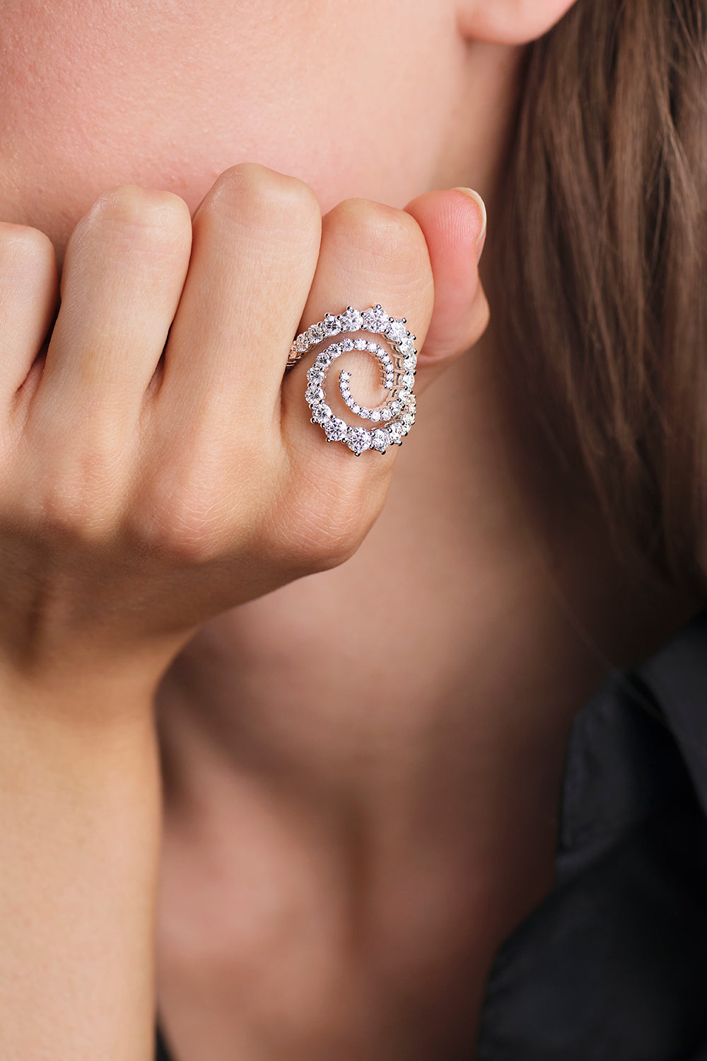 Diamond Riley Swirl Ring