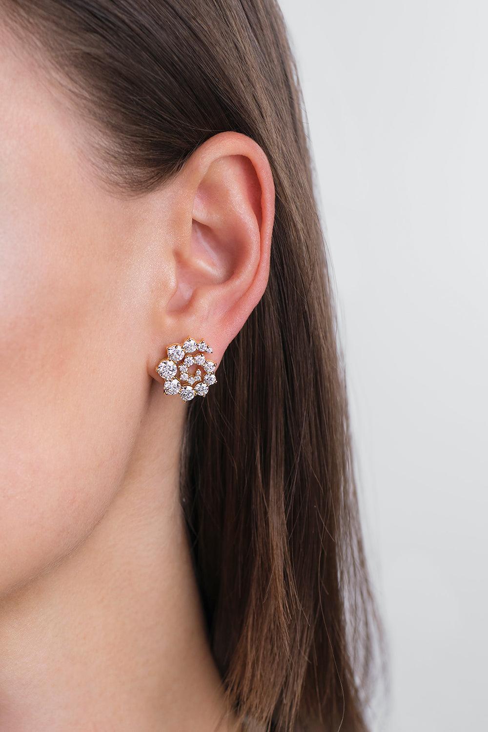  Diamond Large Riley Swirl Stud Earrings-YELLOW GOLD-JEWELRYFINE JEWELEARRING-MELISSA KAYE 