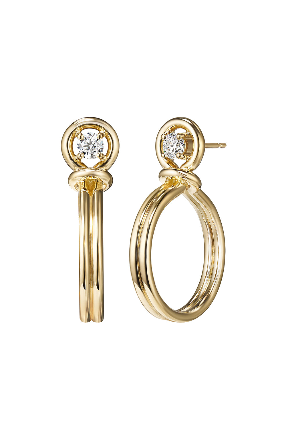 Diamond Rocky Medium Hoop Earrings