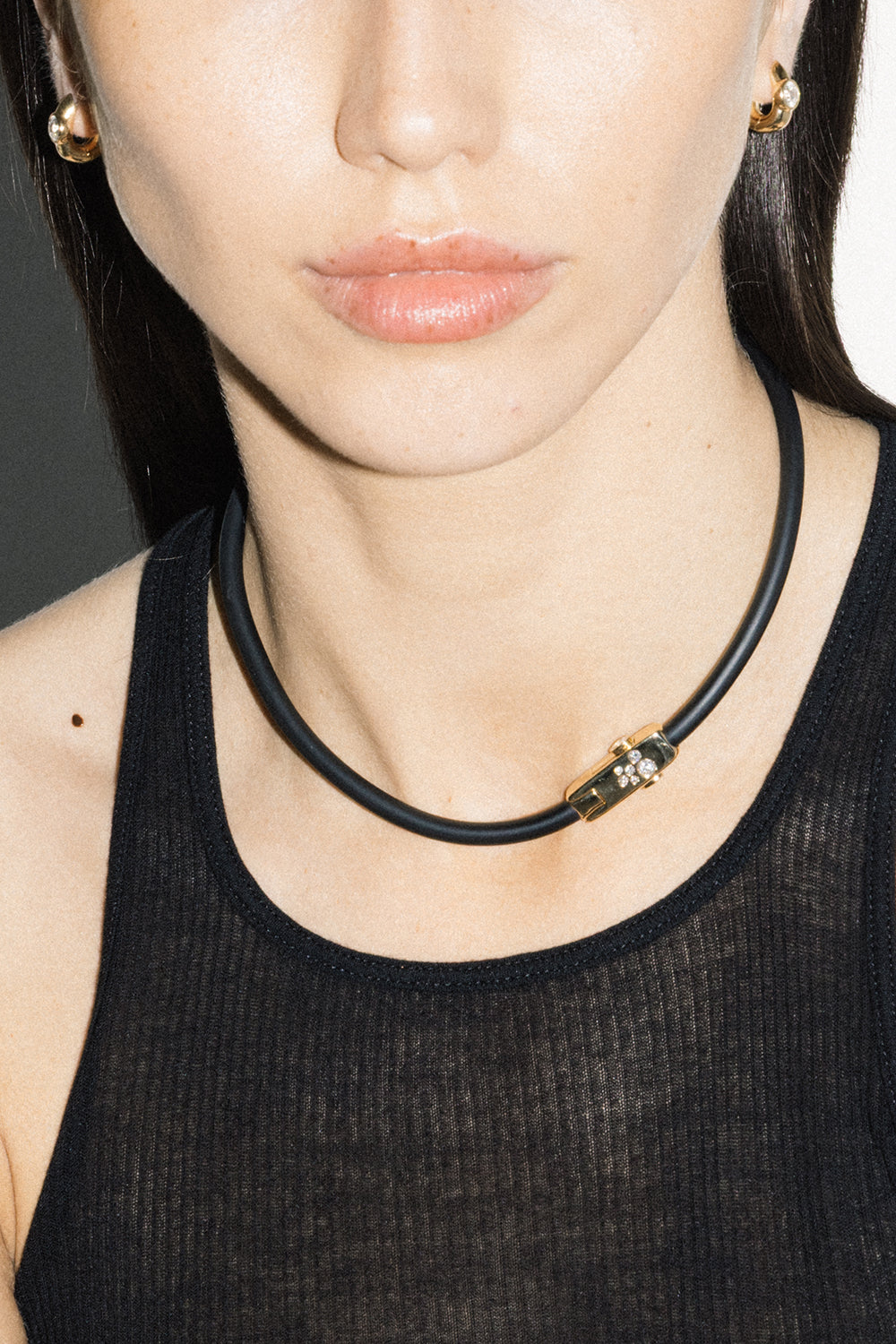 Diamond Carbon Torque Necklace