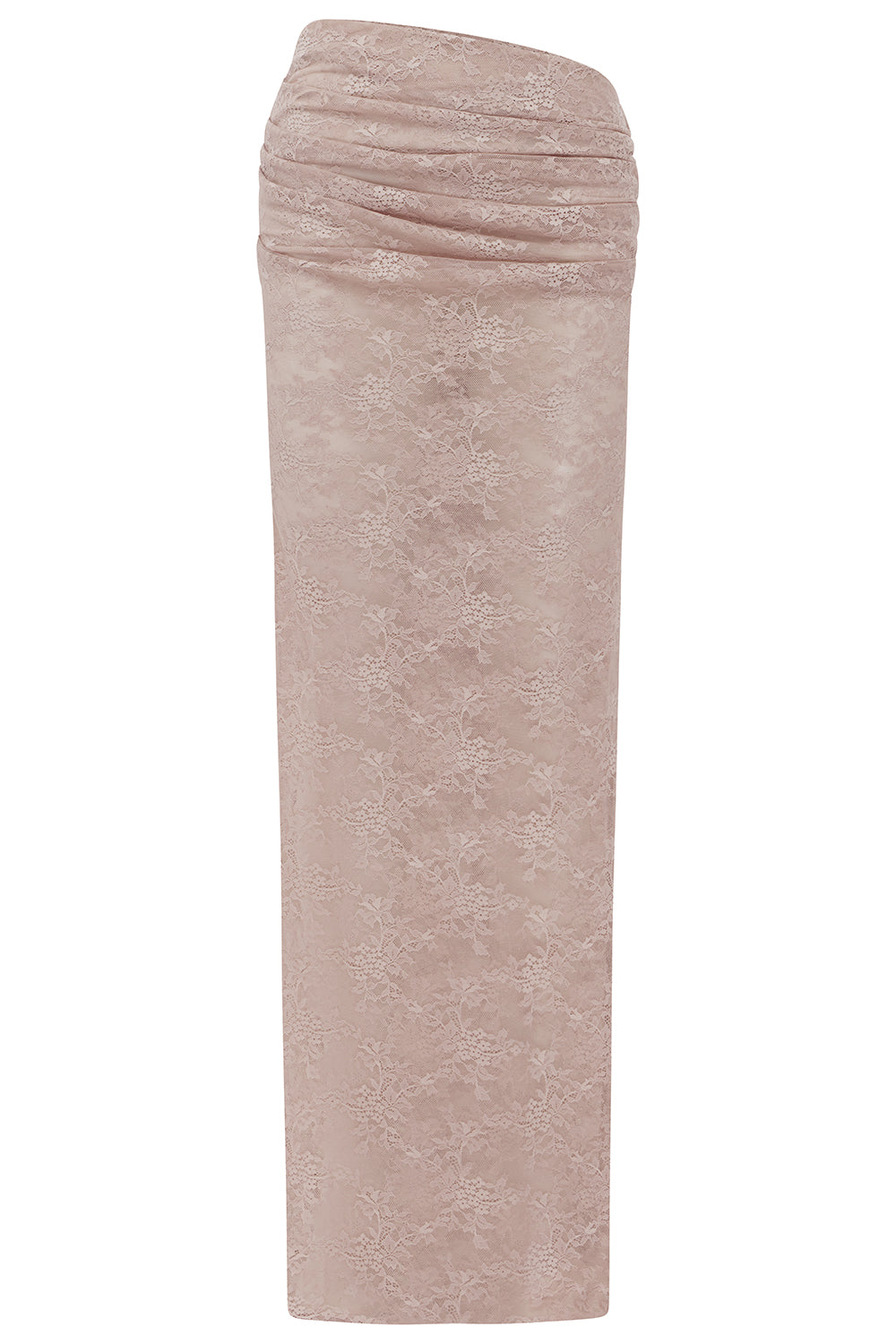 Lace Tucked Column Skirt