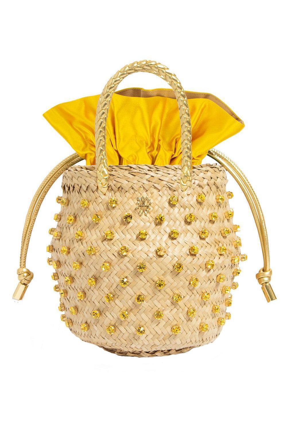 Nina Crystal Bag - Yellow-LTSUNSHN-HANDBAGTOP HANDLE-LE NINE