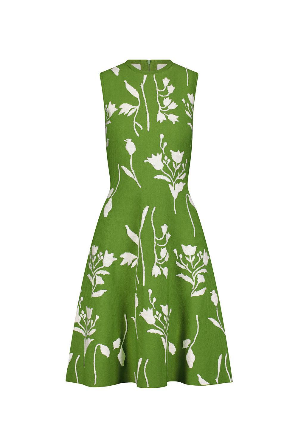Sleeveless Floral Knit Mini Dress-FLORAL-XS-CLOTHINGDRESSCASUAL-LELA ROSE