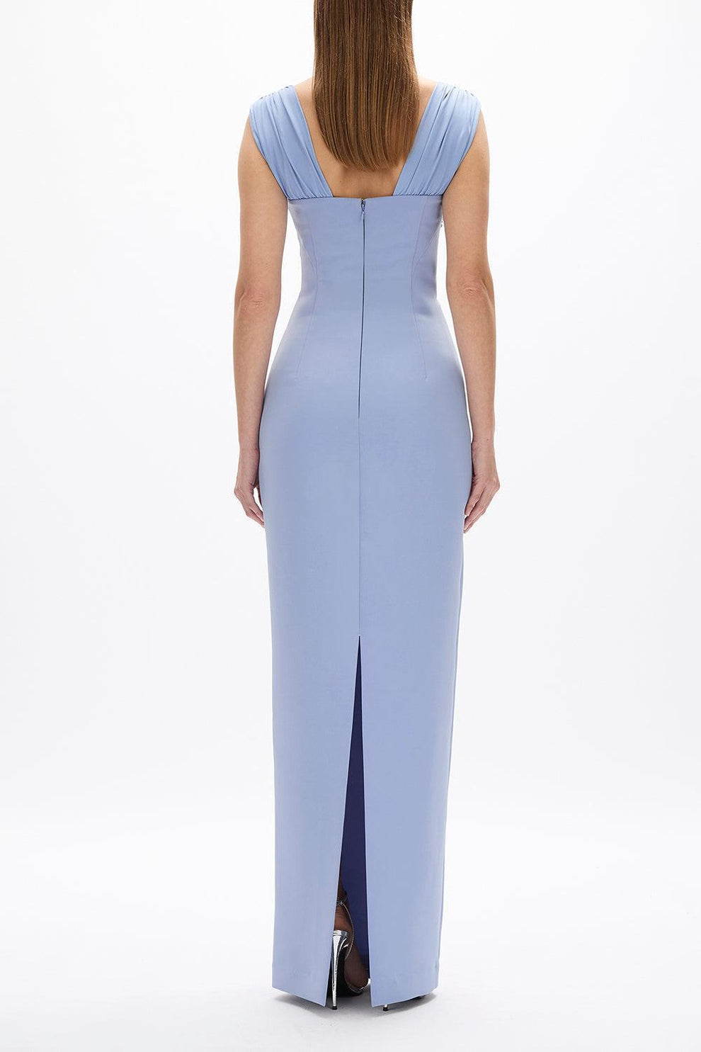 rachel gilbert blue dress Rachel Gilbert Malia Embellished Maxi Gown