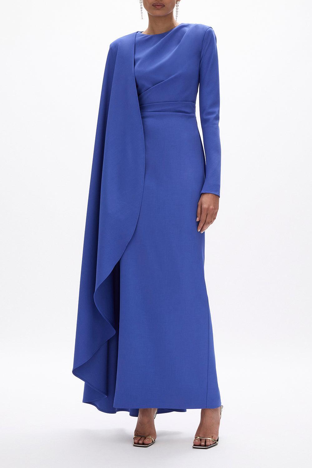 Dion Cape Gown-BLUE-4-CLOTHINGDRESSGOWN-RACHEL GILBERT