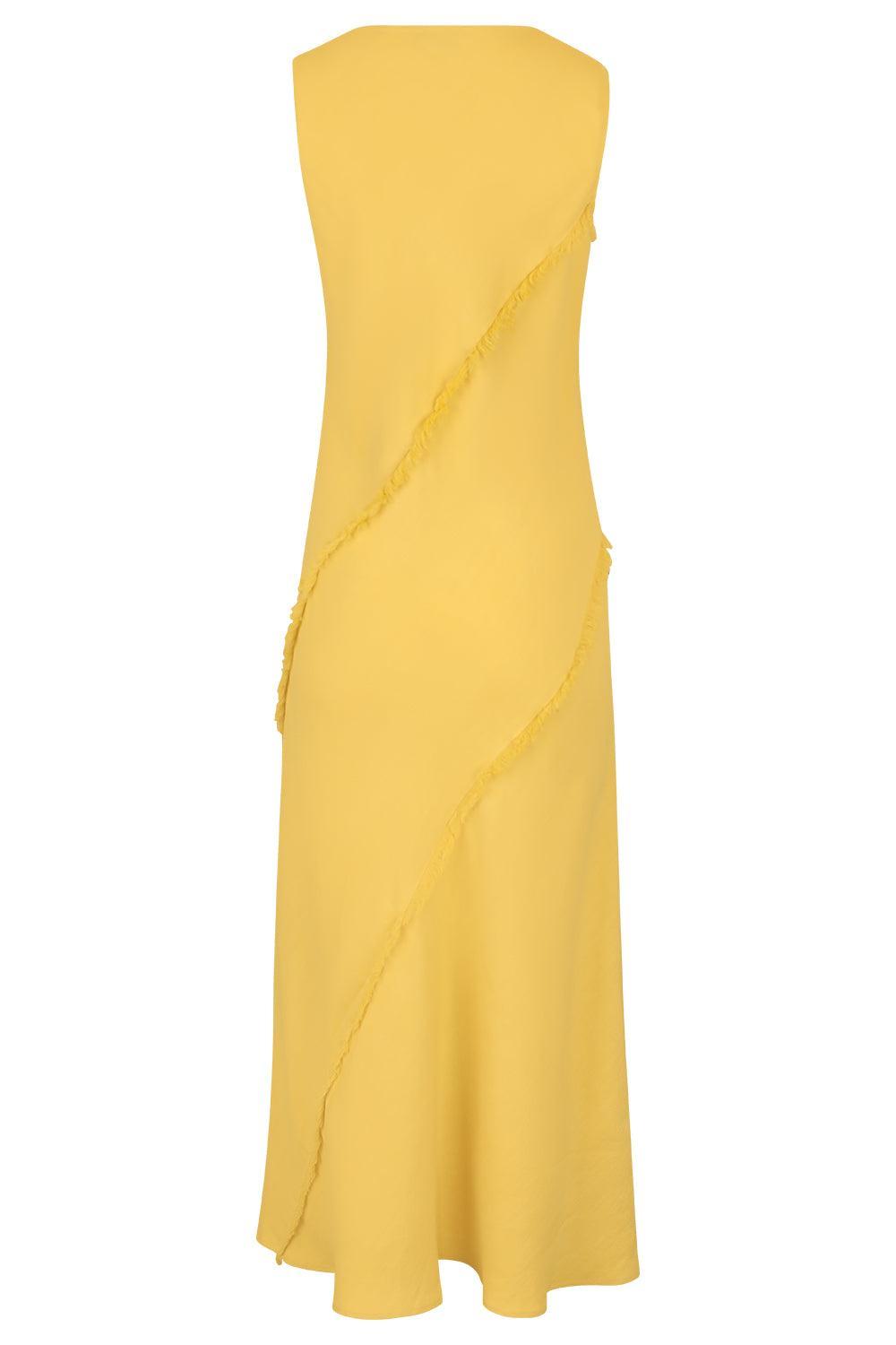 Nereo Midi Ruffle Dress-YELLOW-38-CLOTHINGDRESSCASUAL-ANTONELLI